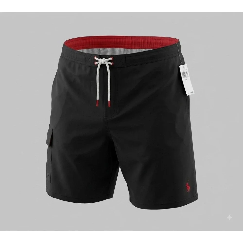 Polo Ralph Lauren 711858958003 Men's Black Swim Shorts. NWT. Size 5XB